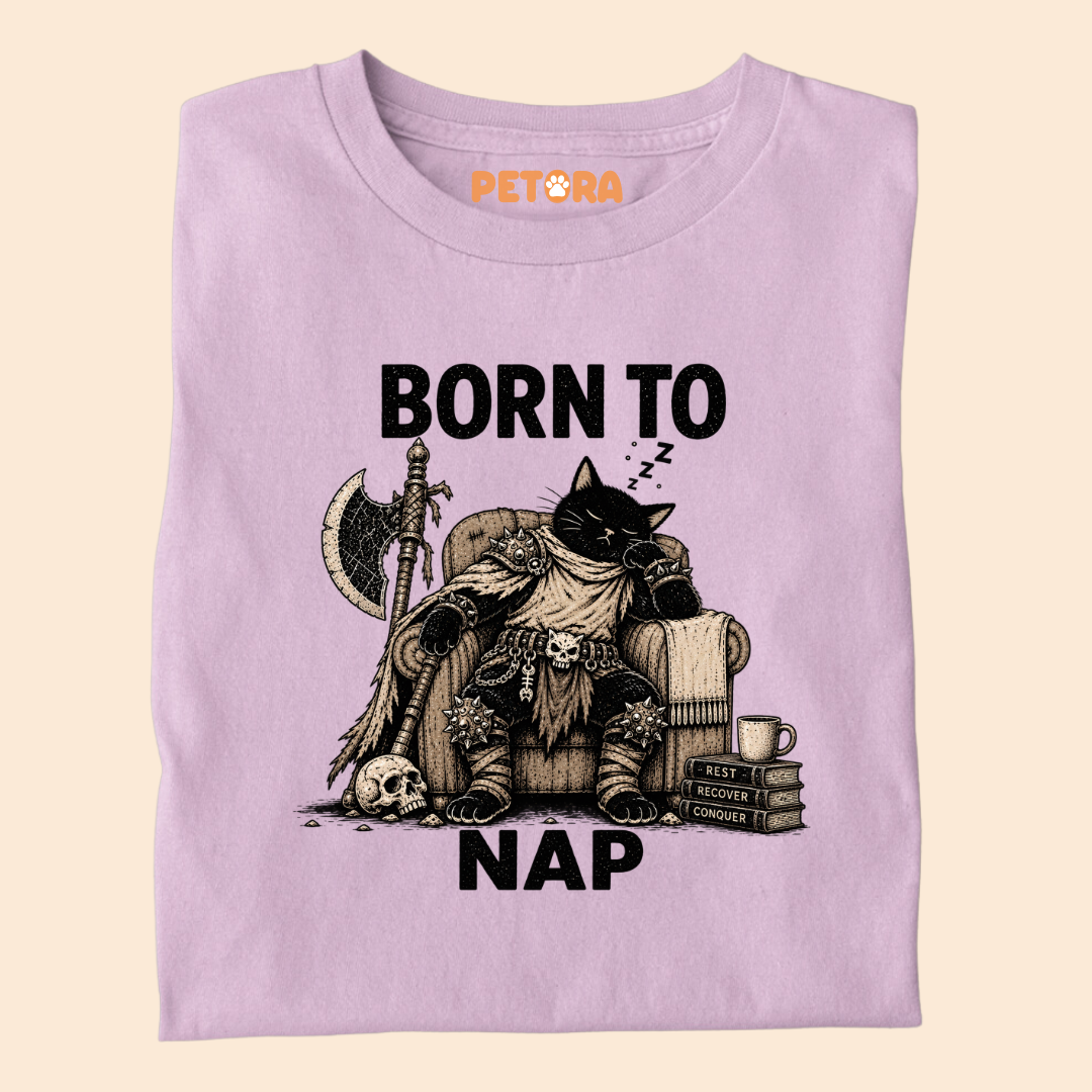 Born To Nap Warrior Cat T-Shirt