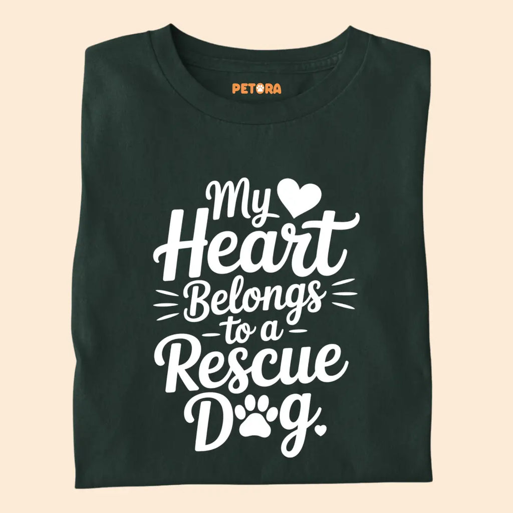 My Heart belongs to a rescue dog Premium T-Shirt for Dog Lovers
