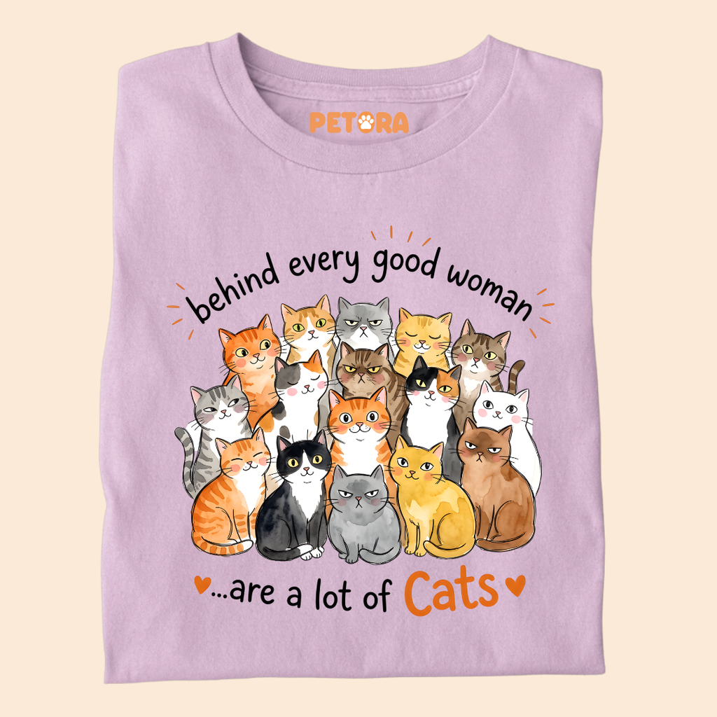 Behind Every Good Woman Are A Lot Of Cats T-Shirt