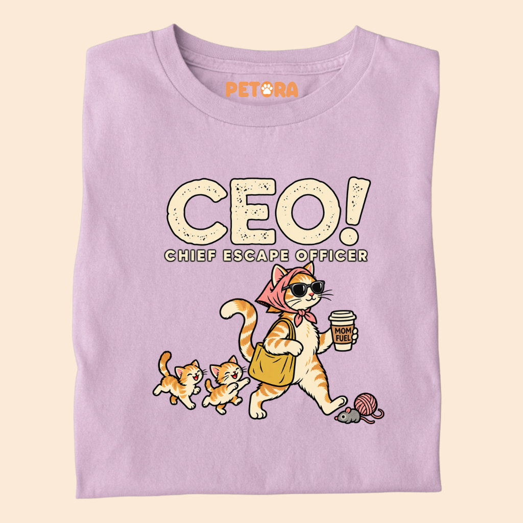 CEO Chief Escape Officer Cat Mom T-Shirt