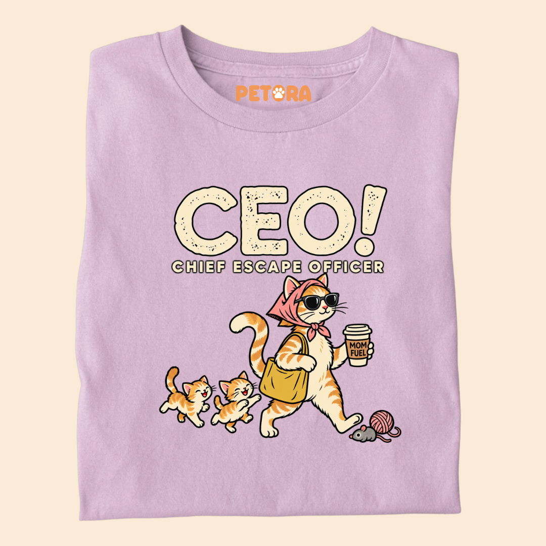 CEO Chief Escape Officer Cat Mom T-Shirt