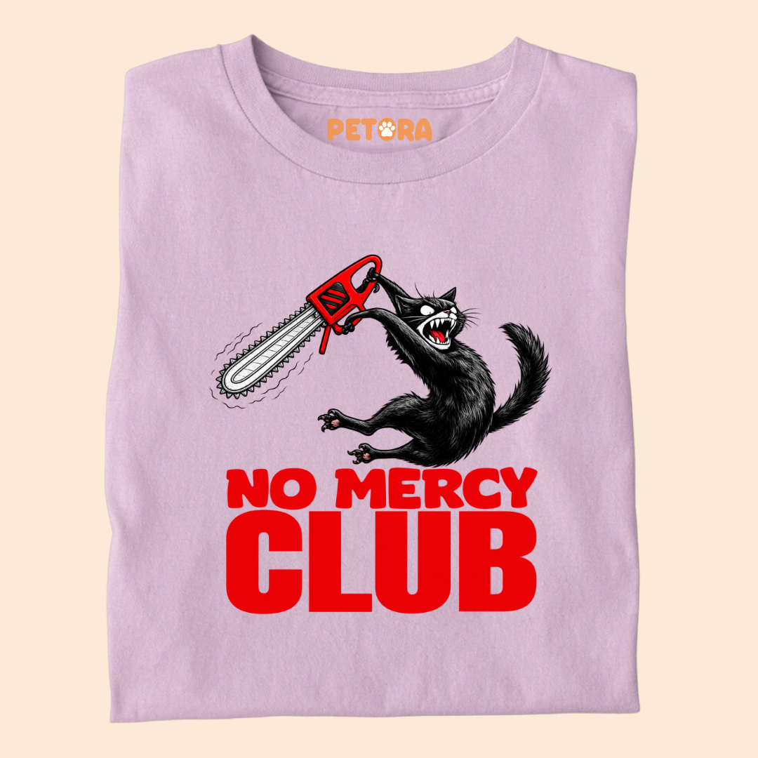 No Mercy Club Chainsaw Black Cat T-Shirt