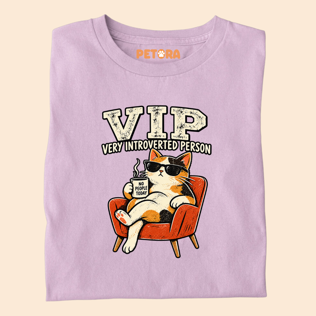VIP Very Introverted Person Calico Cat T-Shirt
