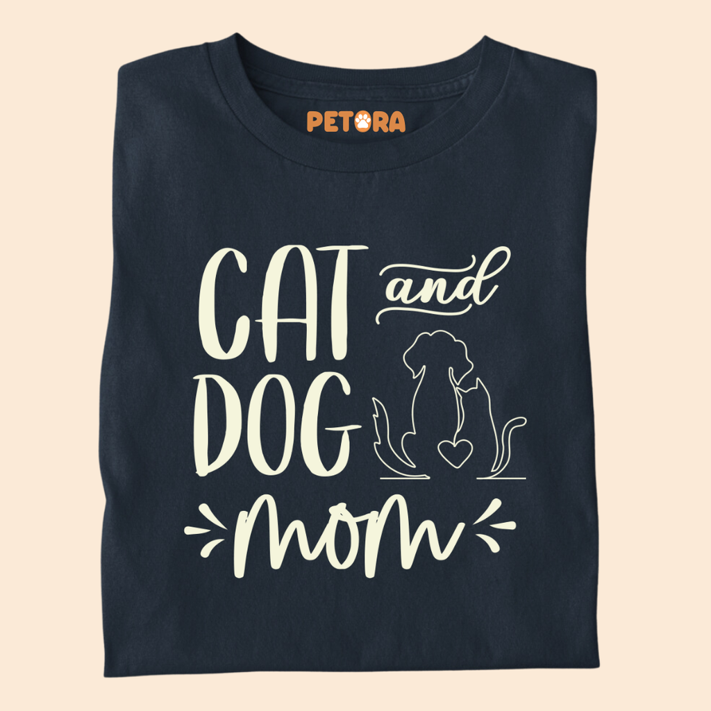 Cat and Dog Mom Premium T-shirt for Pet Lovers