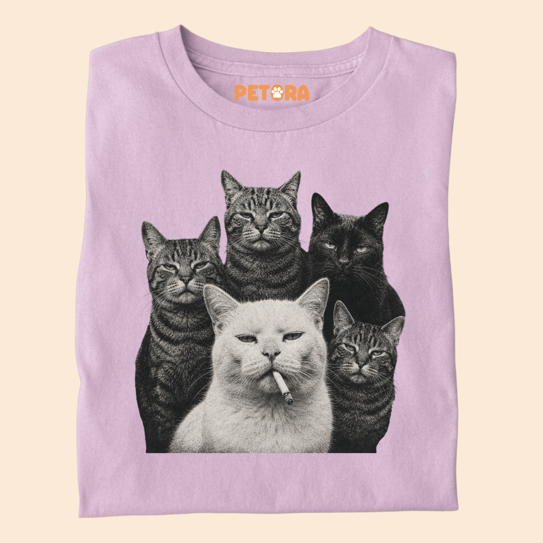 Vintage Badass Smoking Cat Graphic Tee