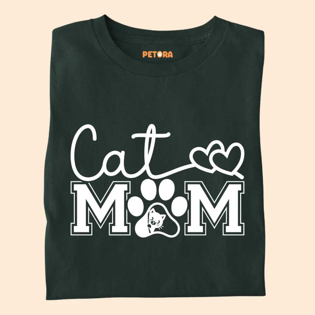 Cat Mom Love Paw - Premium T-Shirt for Cat Lovers