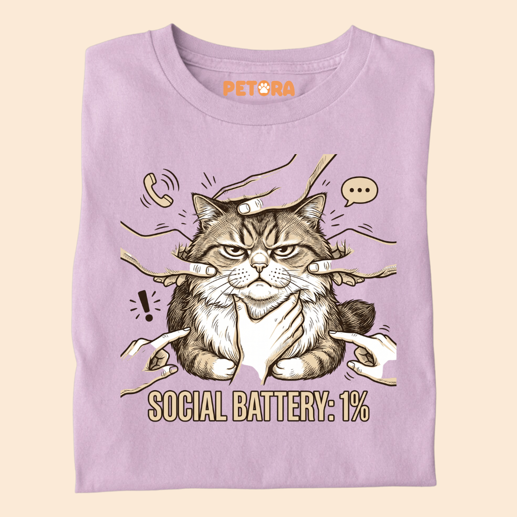 Overwhelmed Introvert Cat T-Shirt