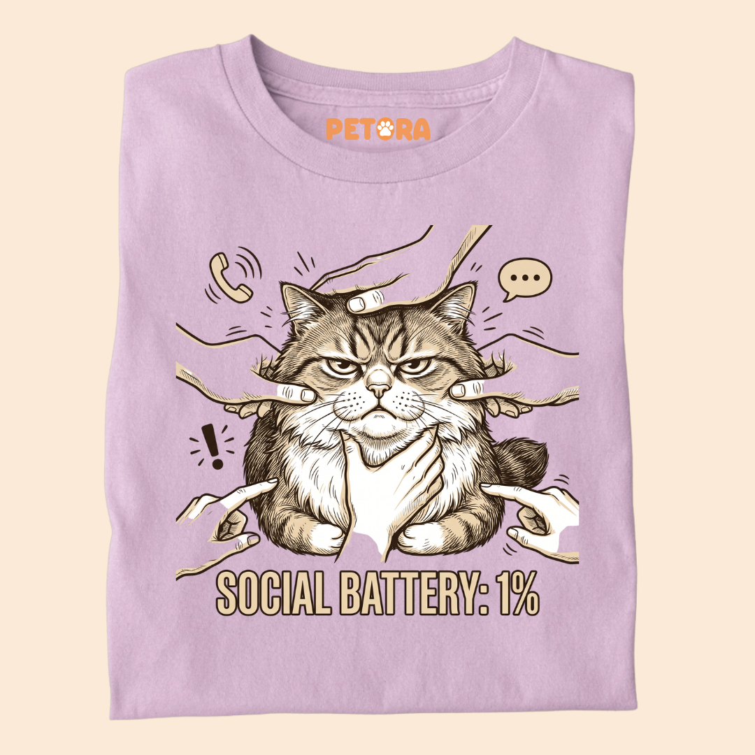 Overwhelmed Introvert Cat T-Shirt