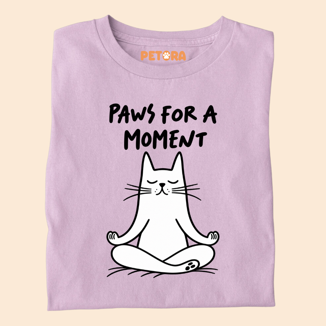 Paws For A Moment Funny Yoga Cat T-Shirt