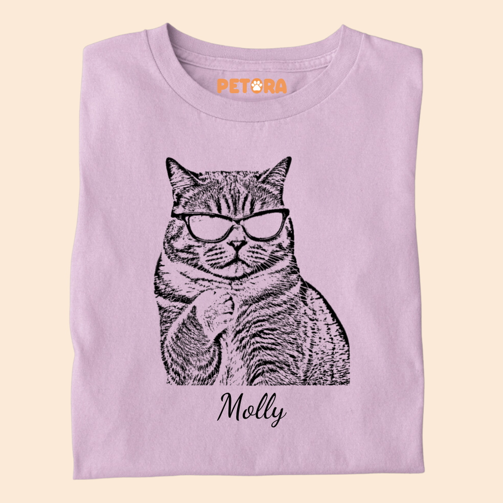 Personalised Sketch Shirt Custom Pet Portrait Tee Premium T-shirt for Pet Lovers