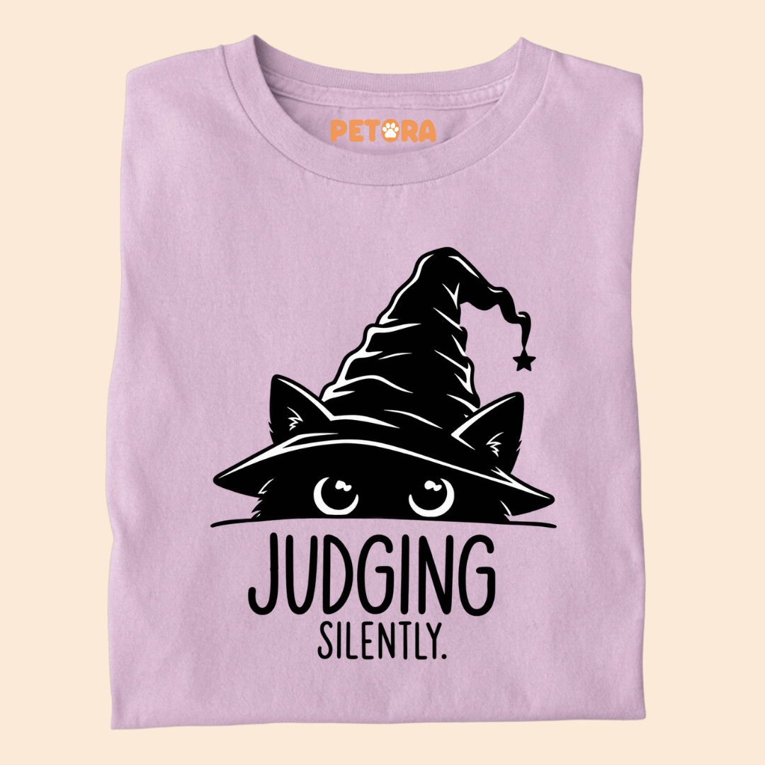 Judging Silently Funny Wizard Cat T-Shirt