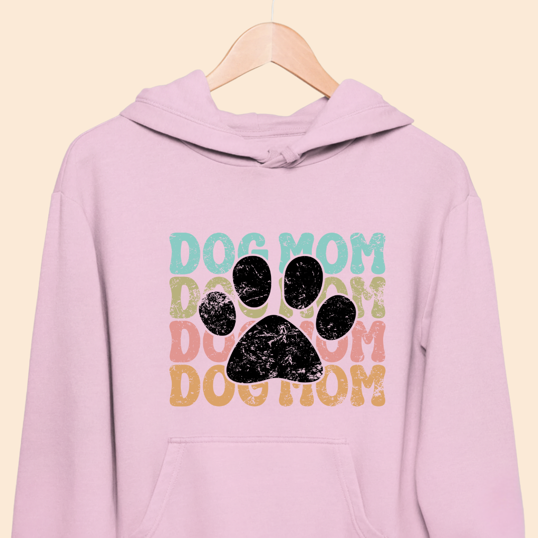 Dog Mom Retro Paw - Premium Unisex  Hoodie for Pet Lovers
