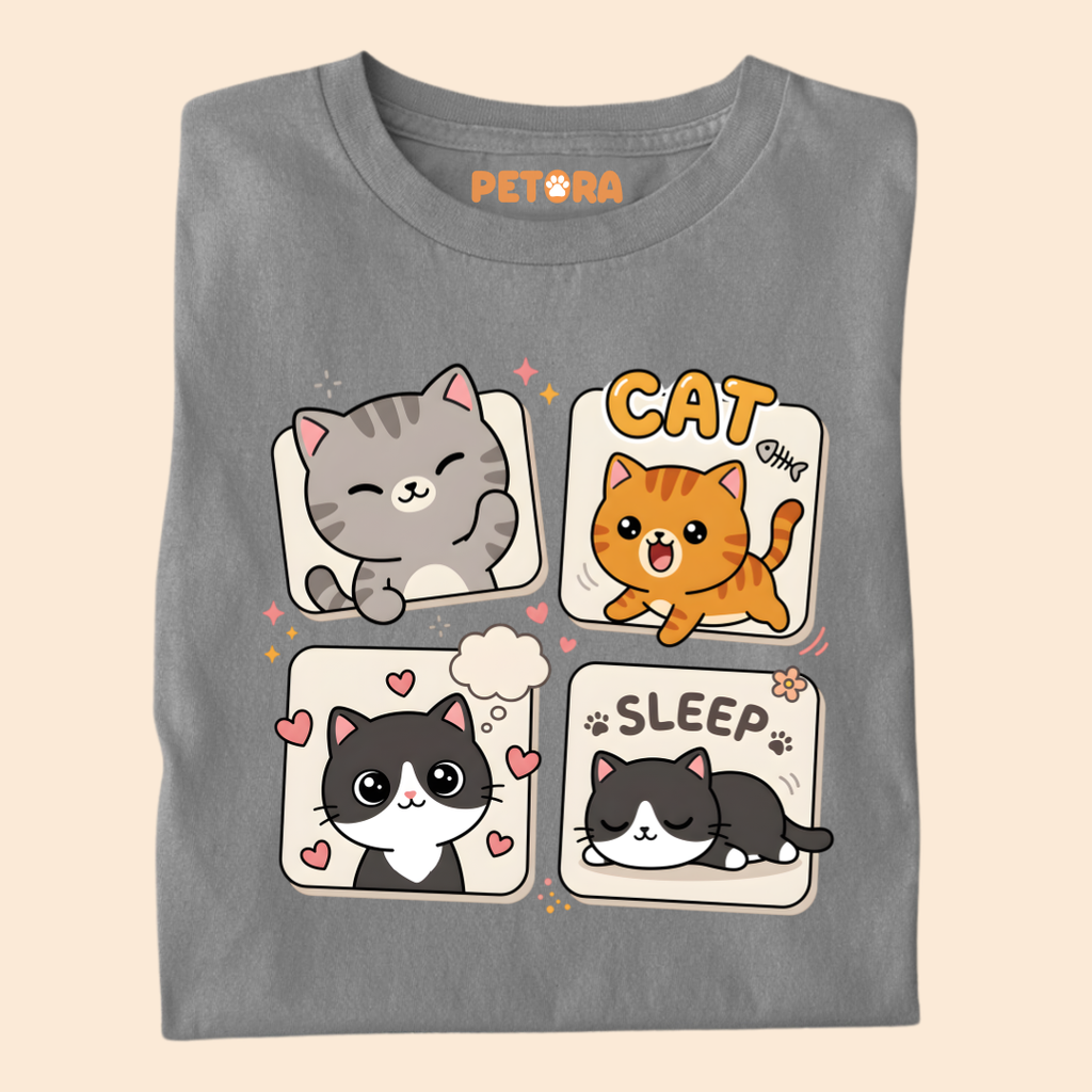 Cute Kawaii Cats Graphic T-Shirt