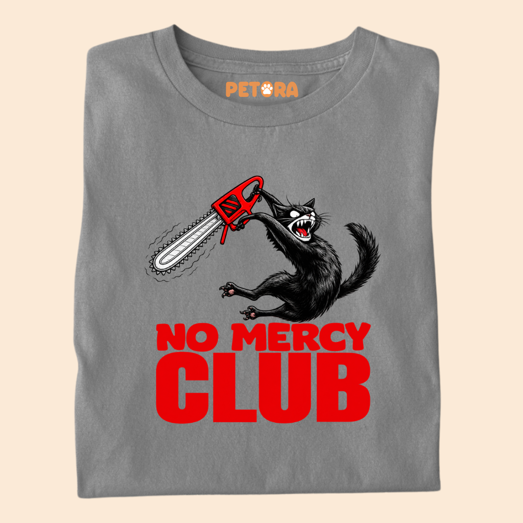 No Mercy Club Chainsaw Black Cat T-Shirt