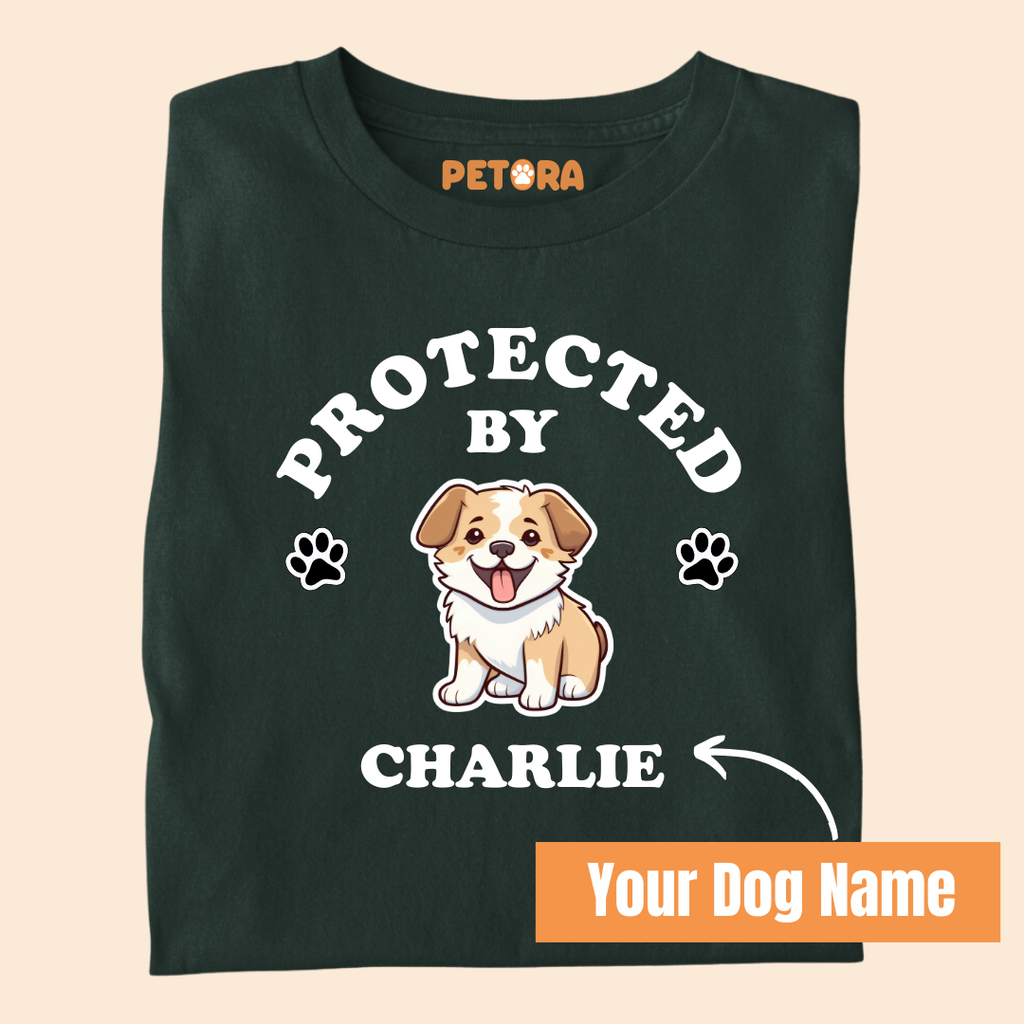 [Personalised] Protected by Charlie Premium T-Shirt for Dog Lovers