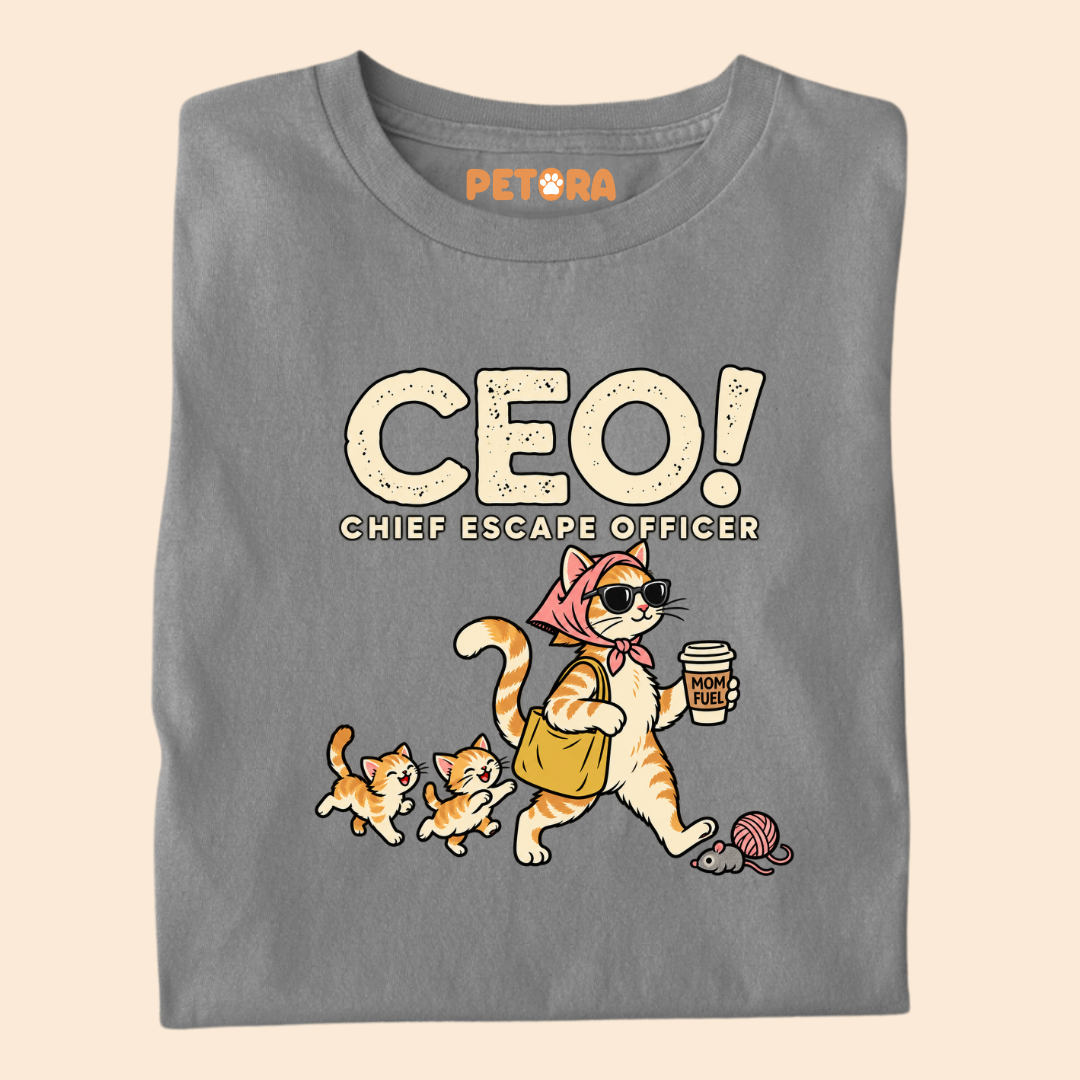 CEO Chief Escape Officer Cat Mom T-Shirt