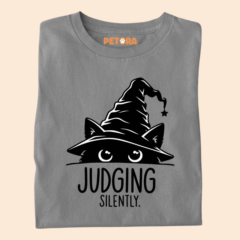 Judging Silently Funny Wizard Cat T-Shirt