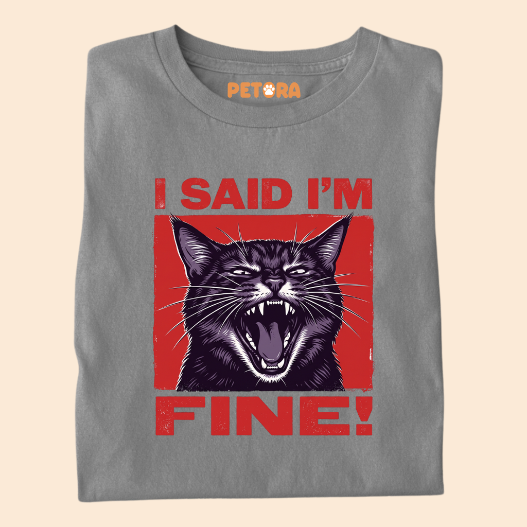 I Said I’m Fine Funny Black Cat T-Shirt