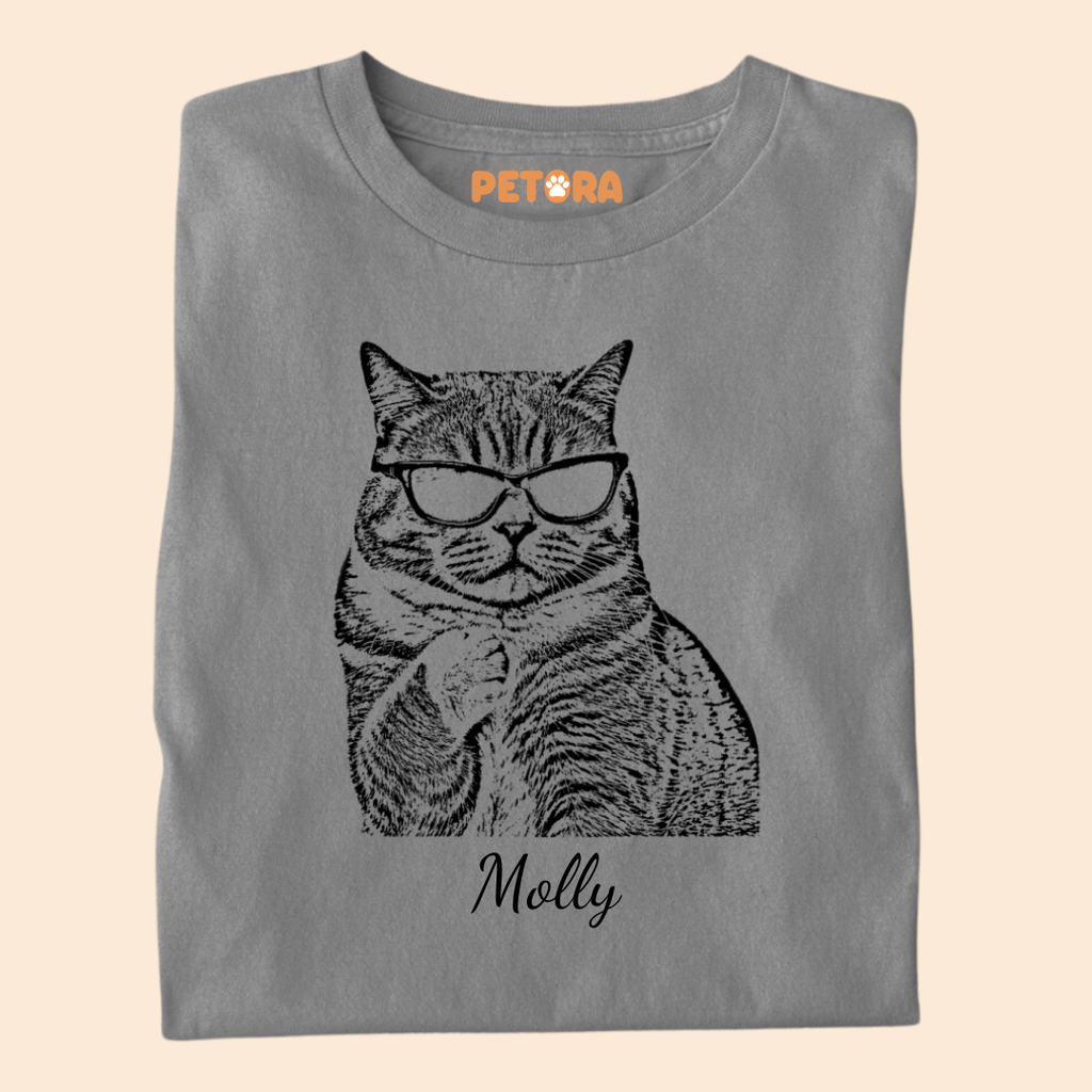 Personalised Sketch Shirt Custom Pet Portrait Tee Premium T-shirt for Pet Lovers