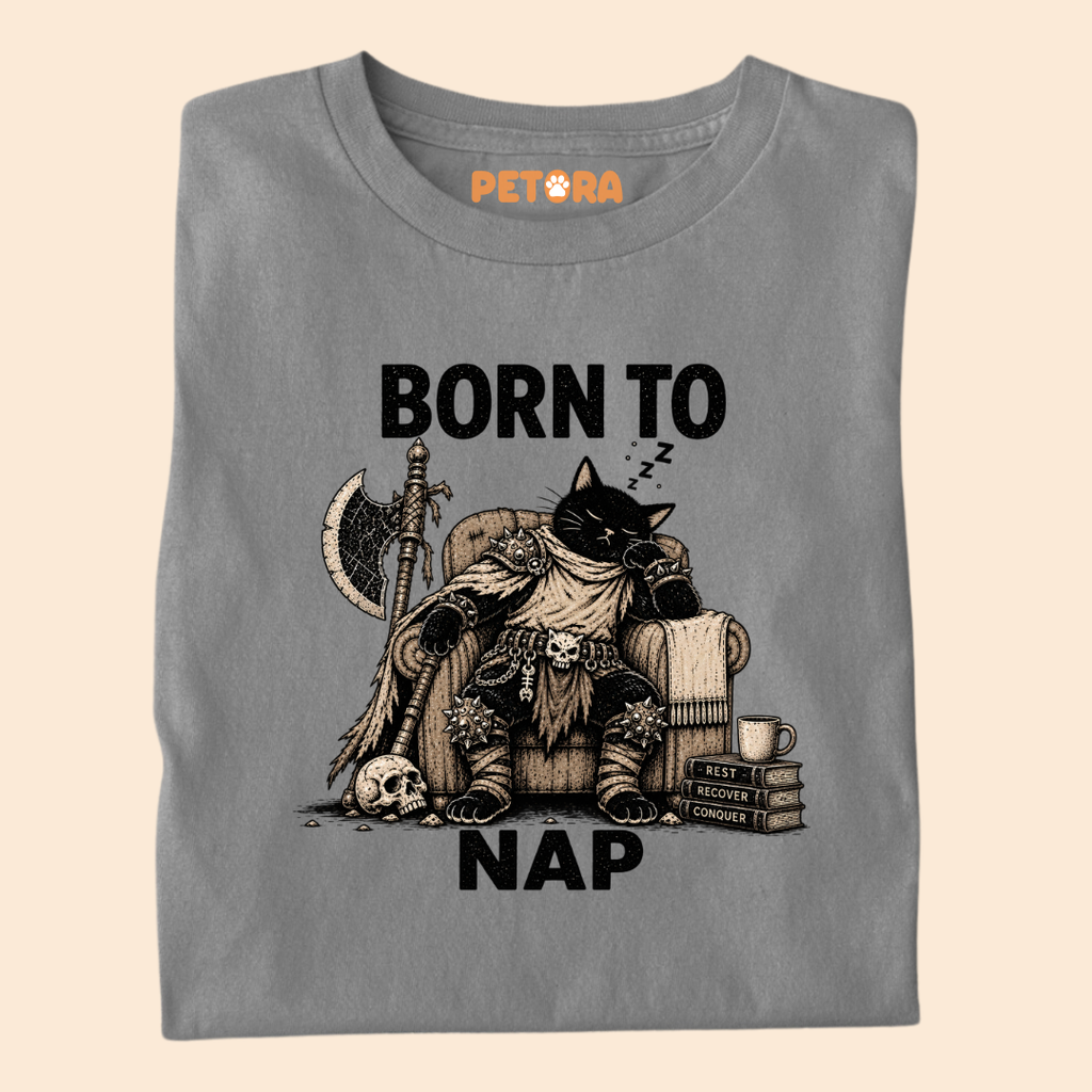 Born To Nap Warrior Cat T-Shirt