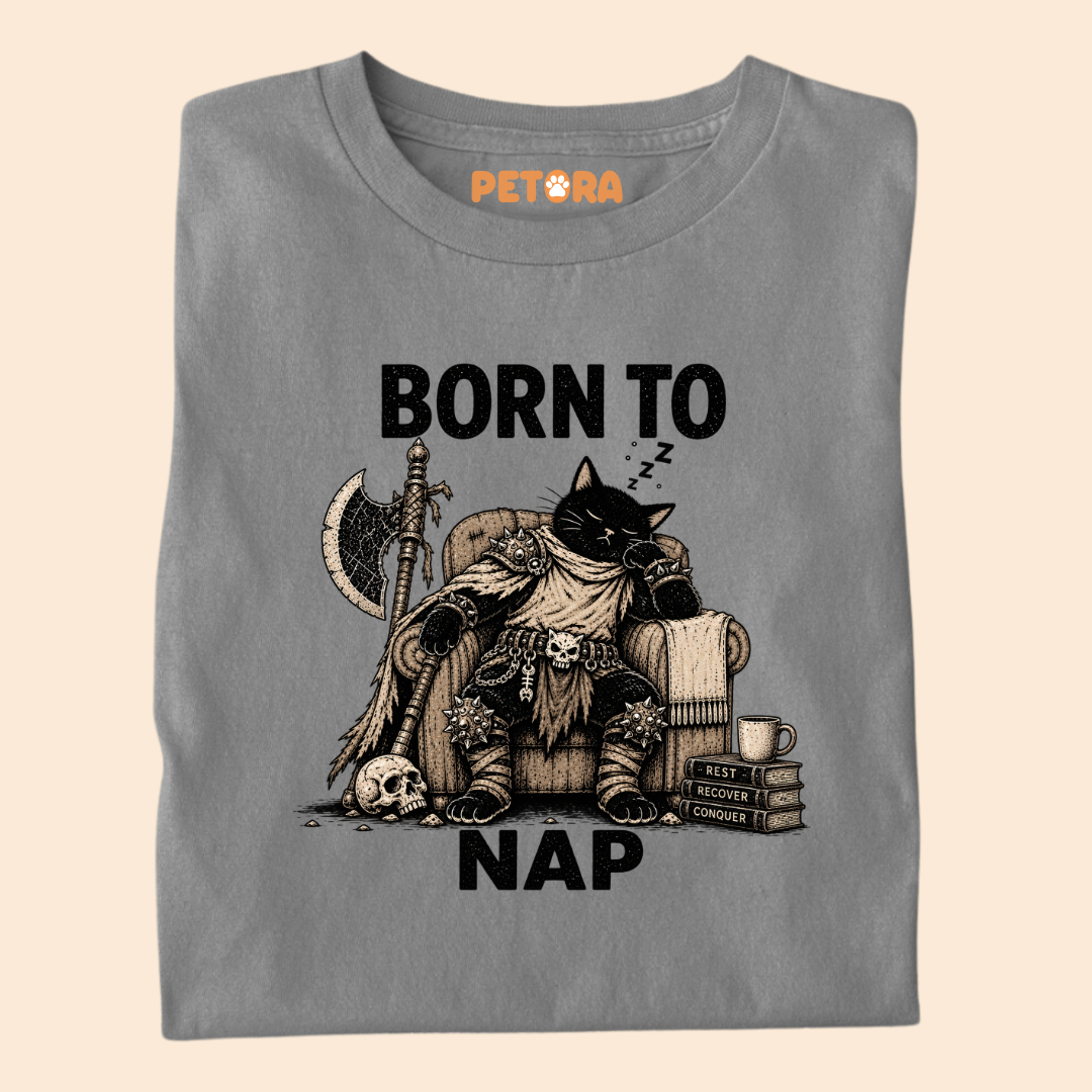 Born To Nap Warrior Cat T-Shirt