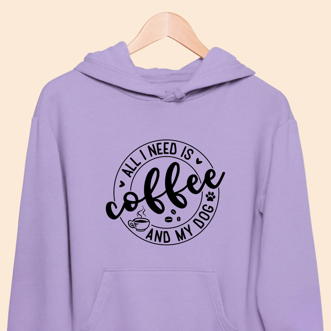 All I Need is Coffee and My Dog Premium Hoodie for Dog Lovers
