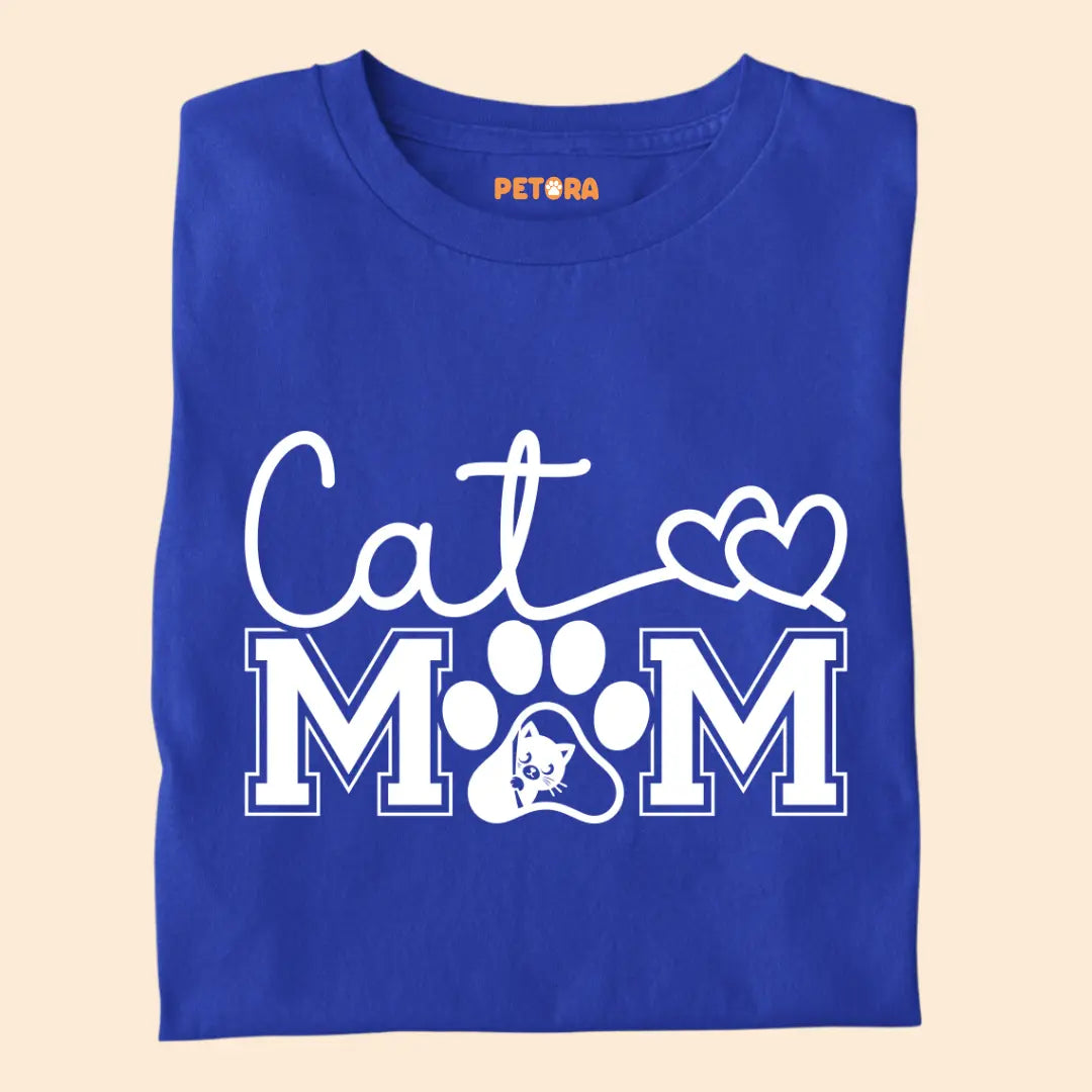 Cat Mom Love Paw - Premium T-Shirt for Cat Lovers