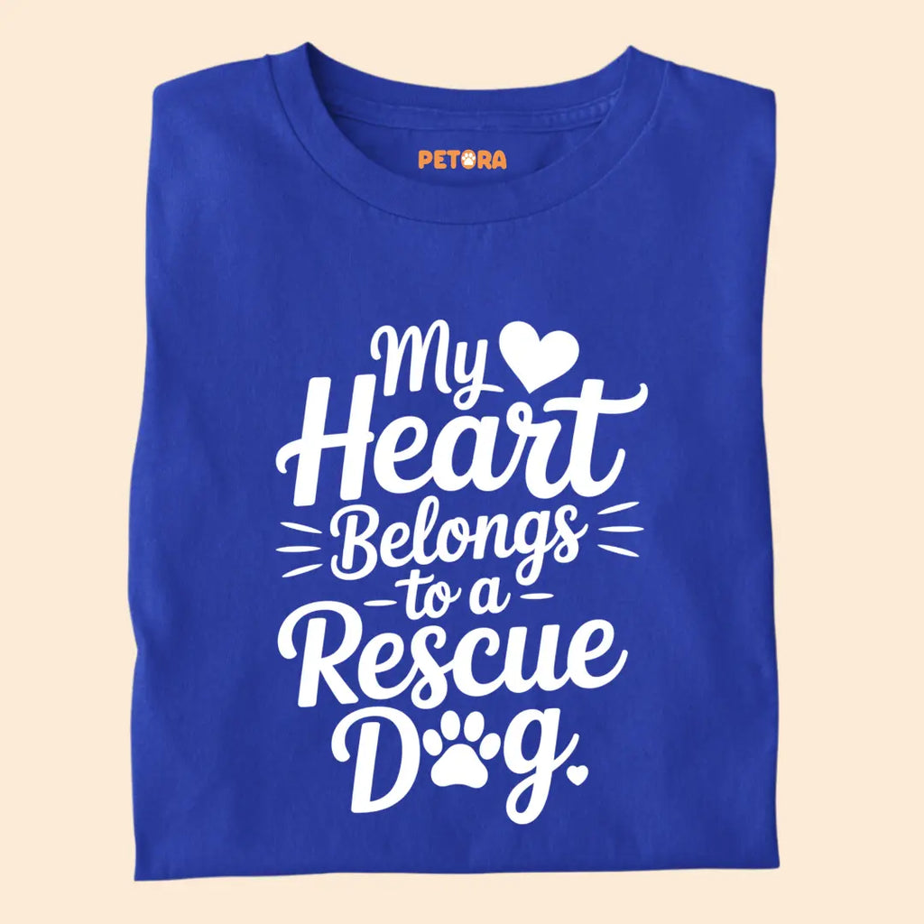 My Heart belongs to a rescue dog Premium T-Shirt for Dog Lovers
