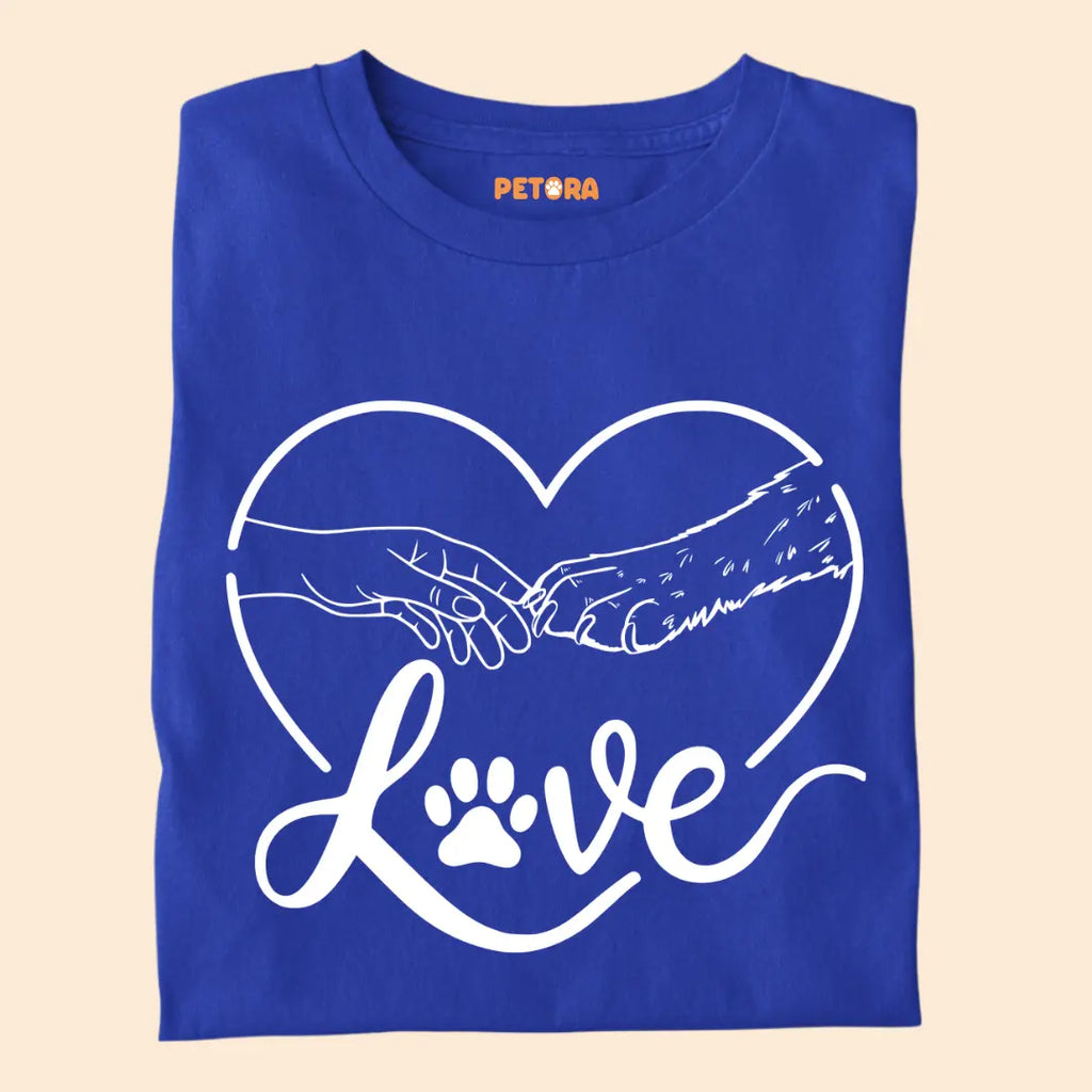 Paw and Hand Love Premium T-Shirt for Dog Lovers