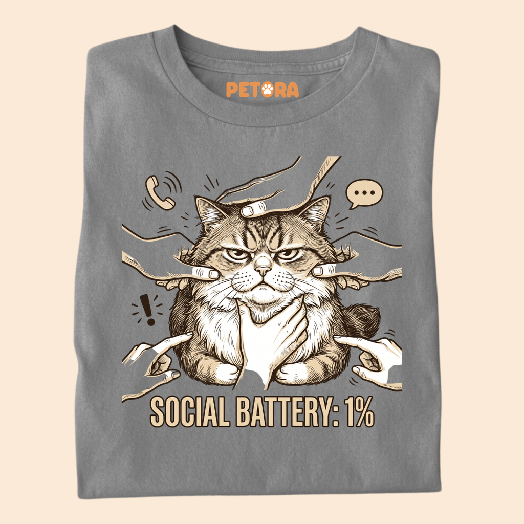 Overwhelmed Introvert Cat T-Shirt