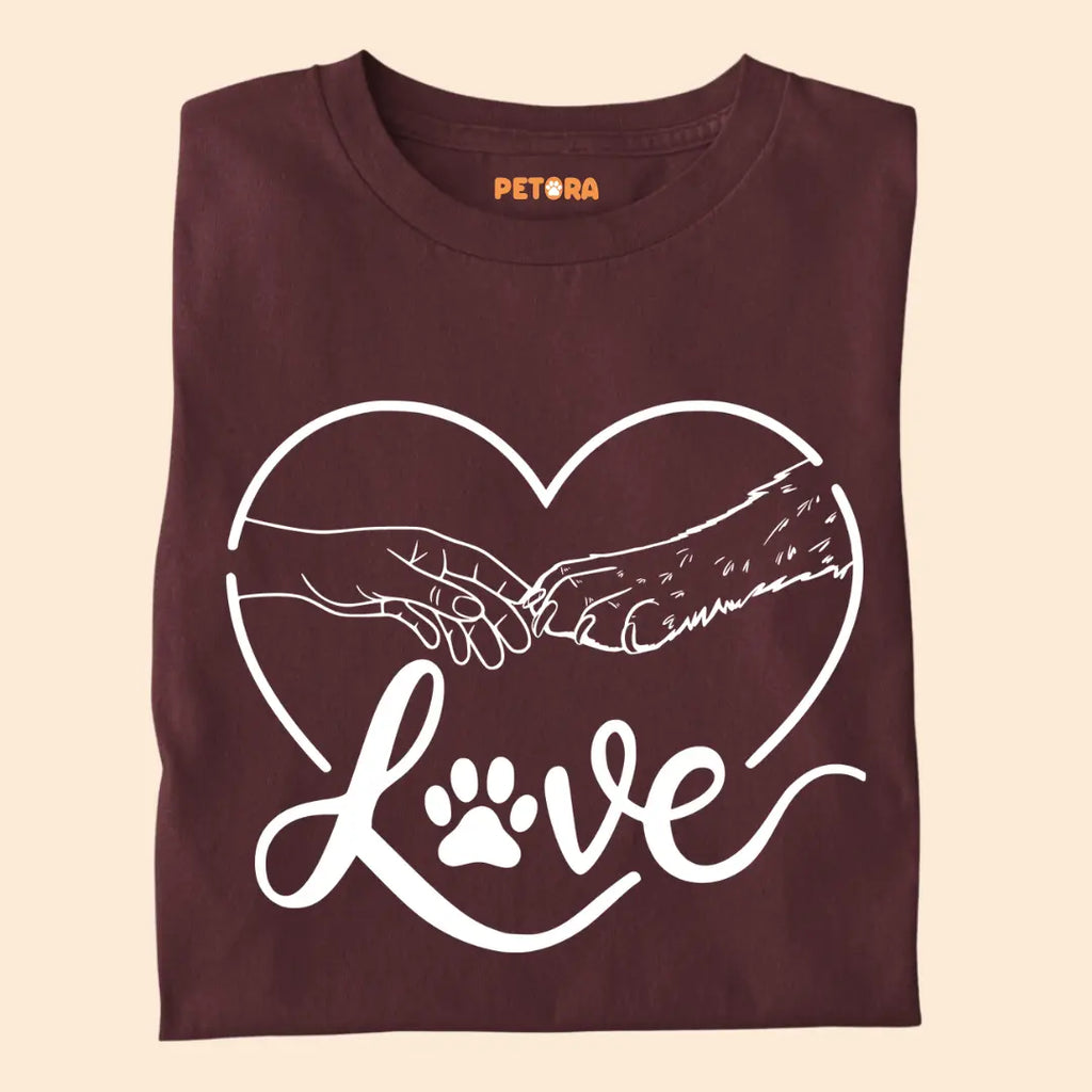 Paw and Hand Love Premium T-Shirt for Dog Lovers