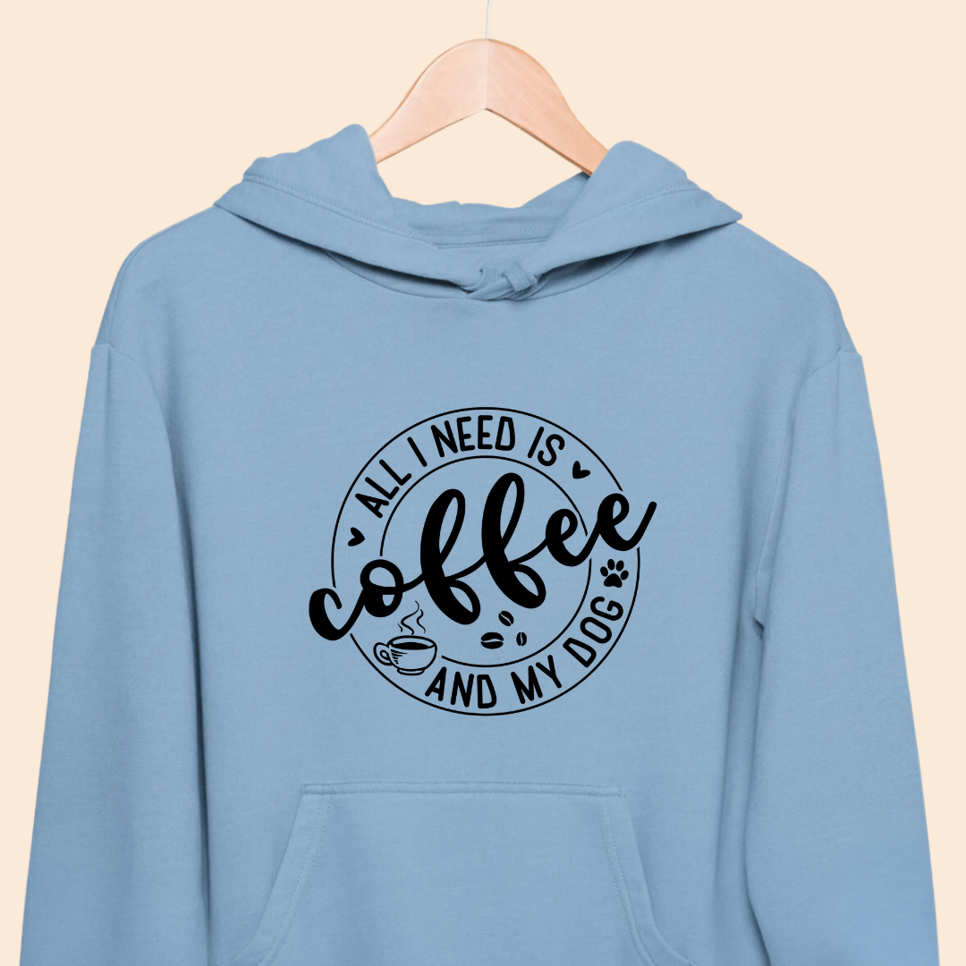 All I Need is Coffee and My Dog Premium Hoodie for Dog Lovers