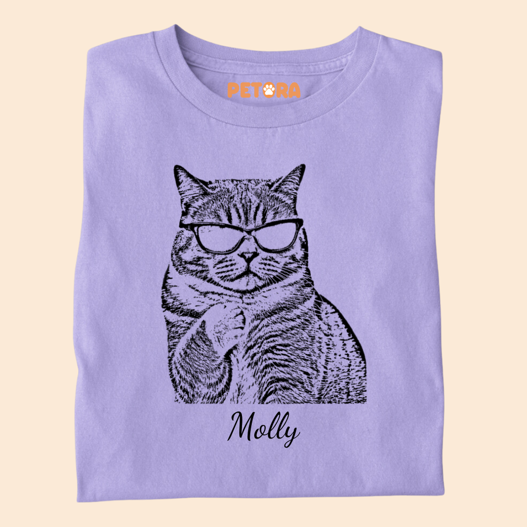 Personalised Sketch Shirt Custom Pet Portrait Tee Premium T-shirt for Pet Lovers