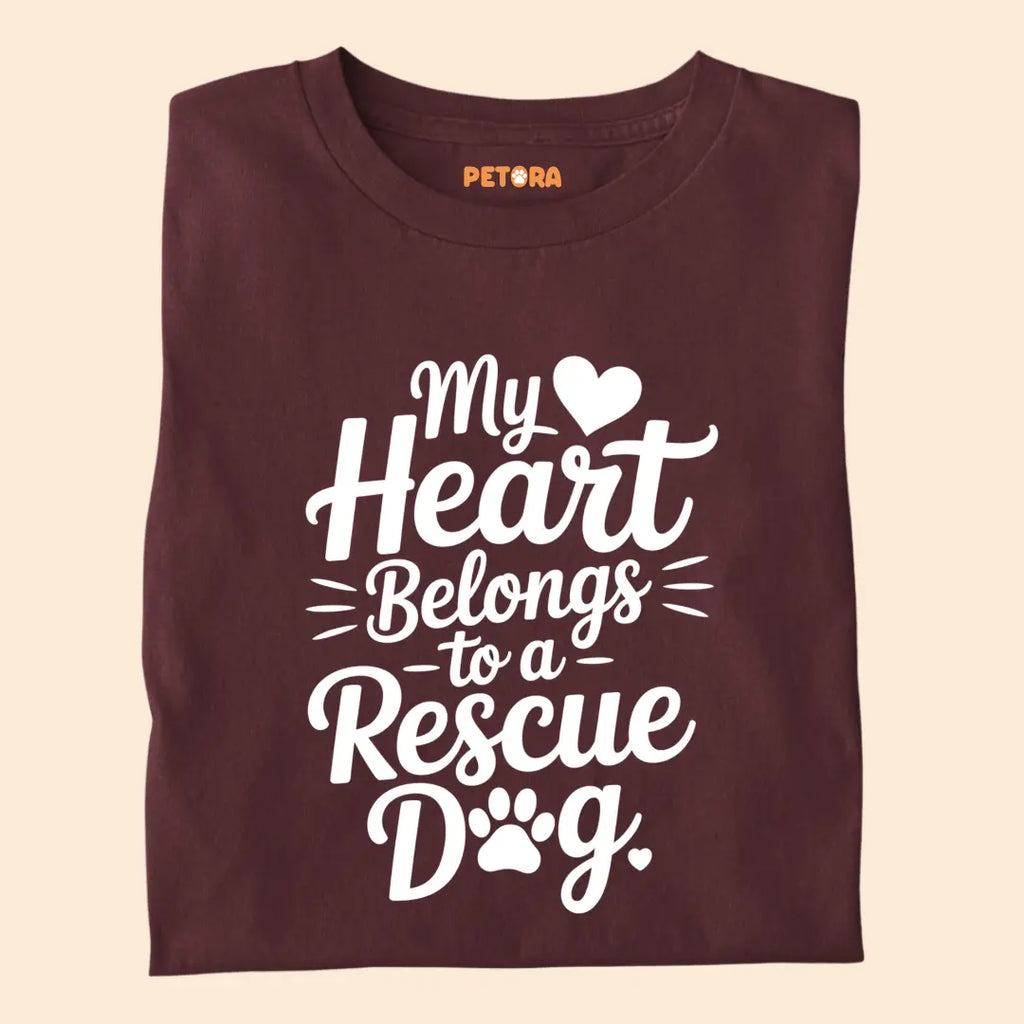 My Heart belongs to a rescue dog Premium T-Shirt for Dog Lovers