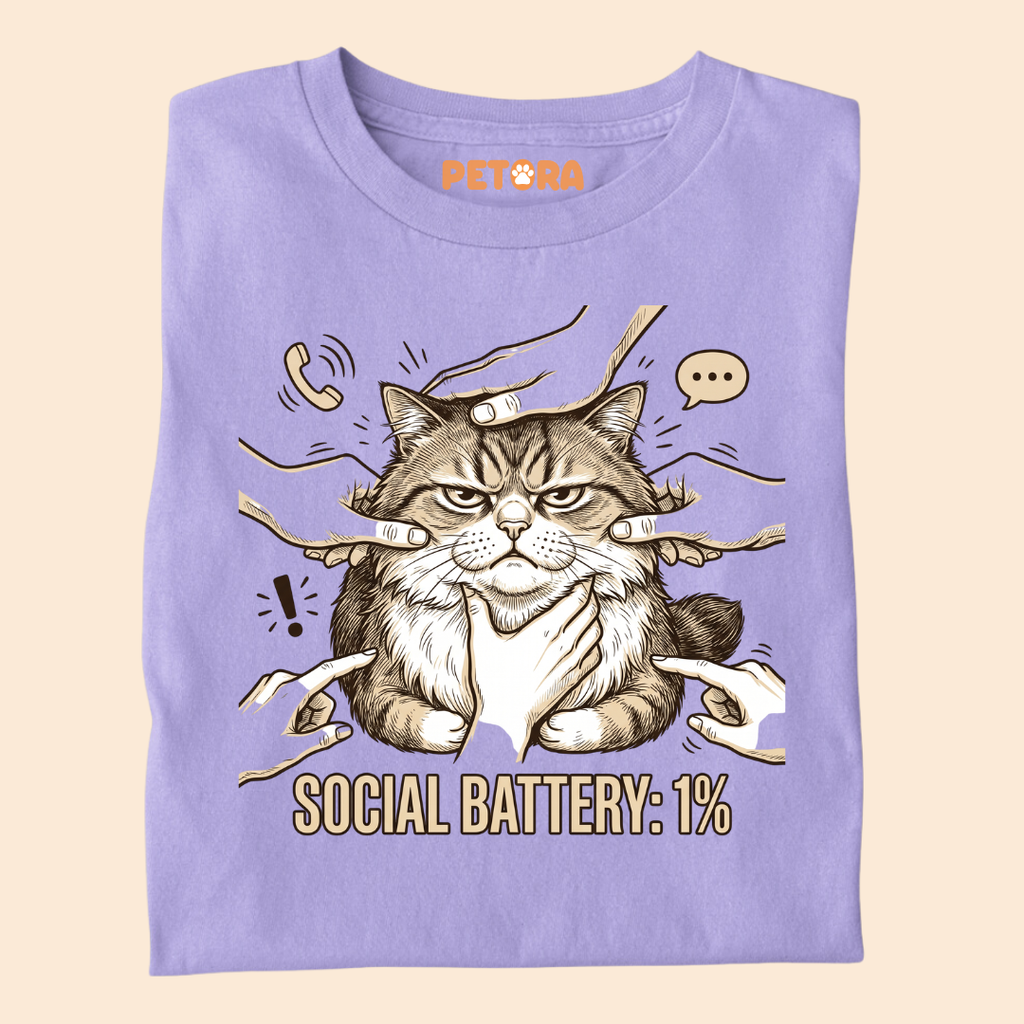Overwhelmed Introvert Cat T-Shirt