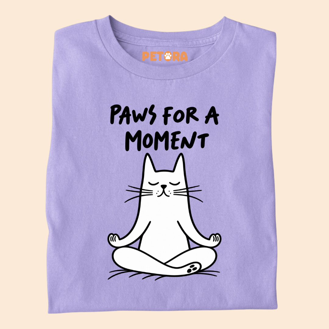Paws For A Moment Funny Yoga Cat T-Shirt
