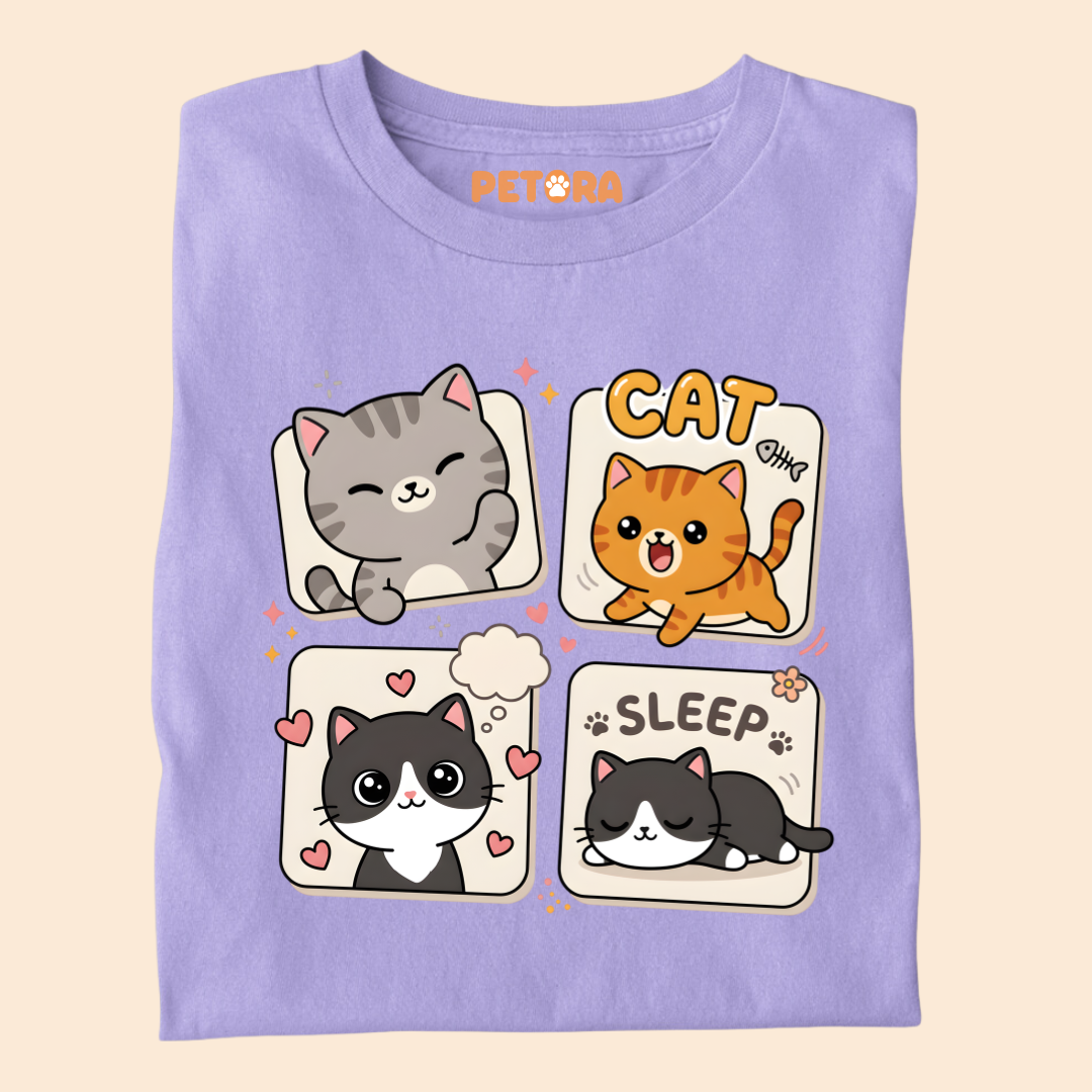 Cute Kawaii Cats Graphic T-Shirt