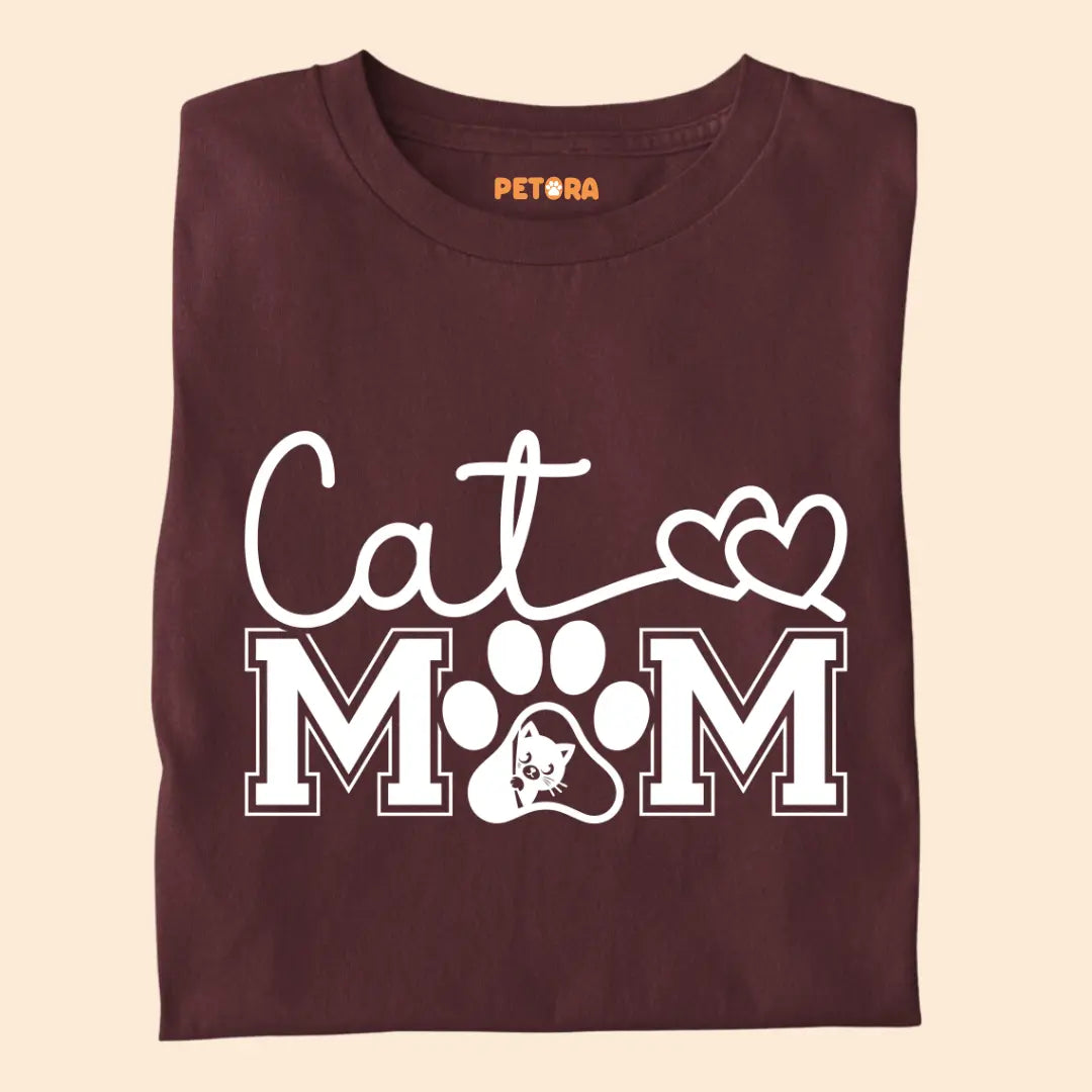 Cat Mom Love Paw - Premium T-Shirt for Cat Lovers
