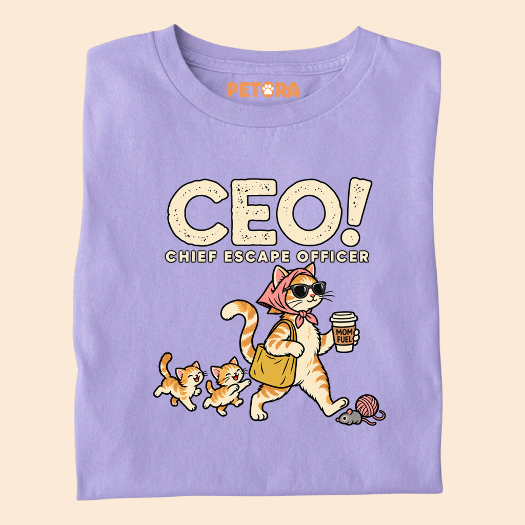 CEO Chief Escape Officer Cat Mom T-Shirt