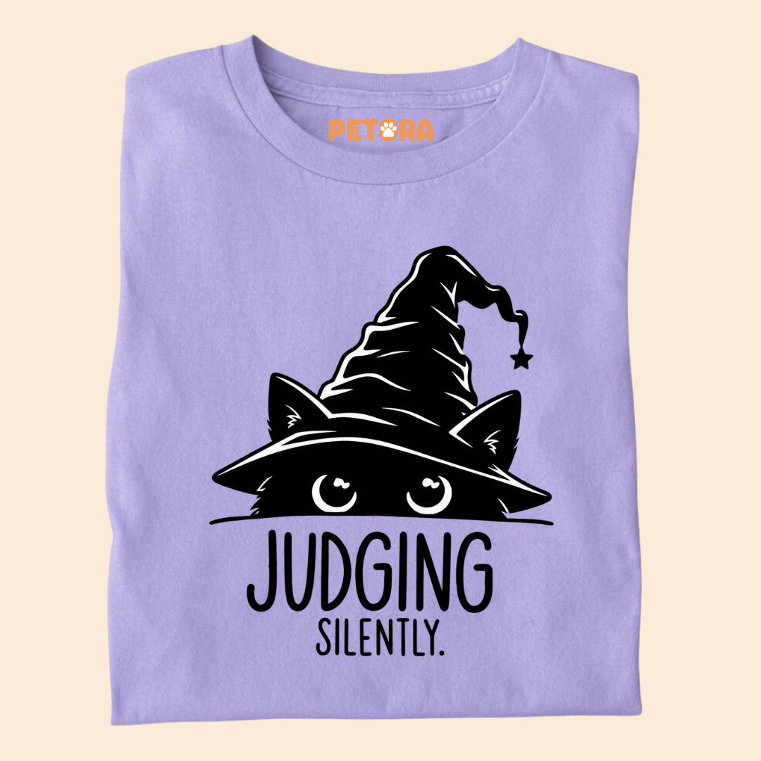 Judging Silently Funny Wizard Cat T-Shirt