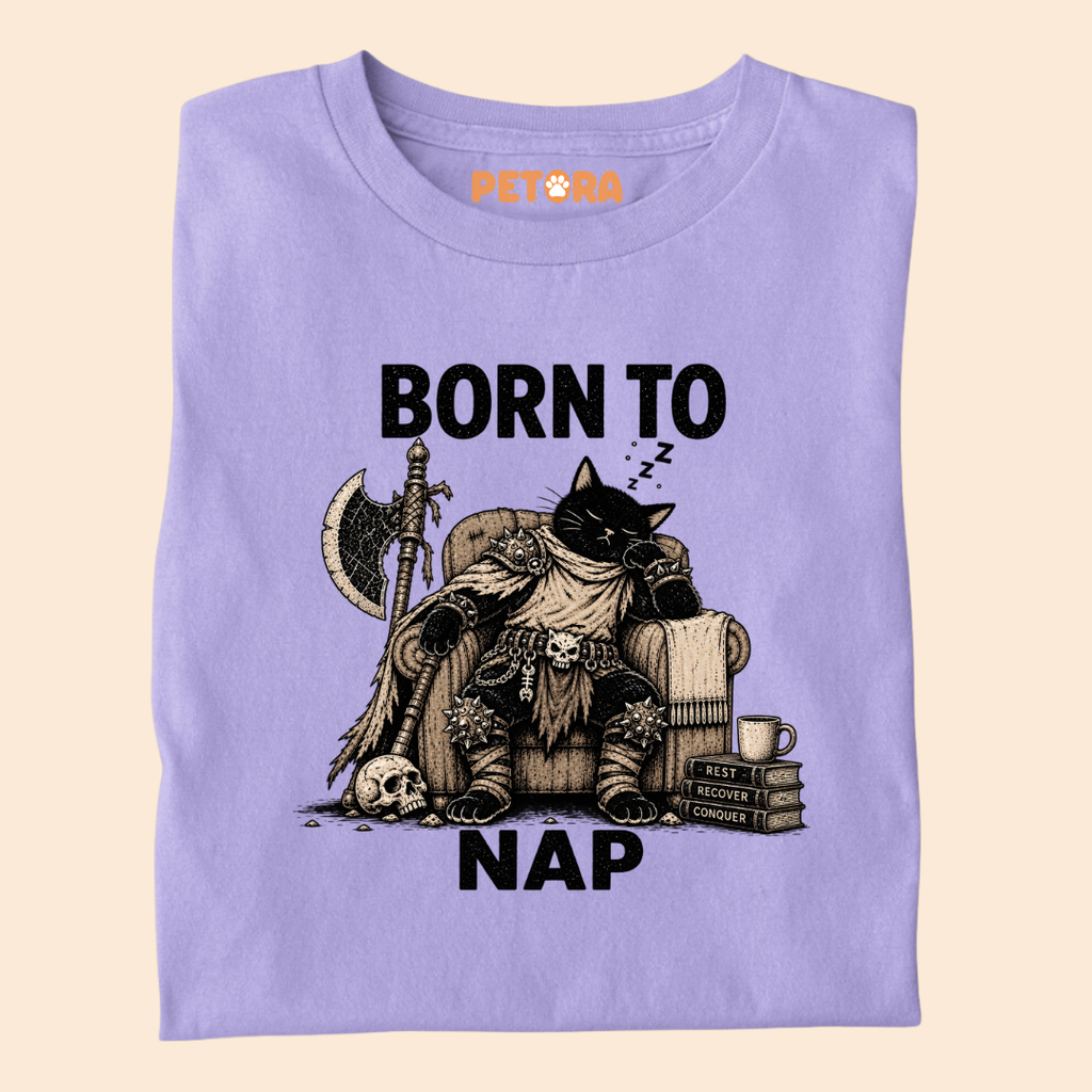 Born To Nap Warrior Cat T-Shirt