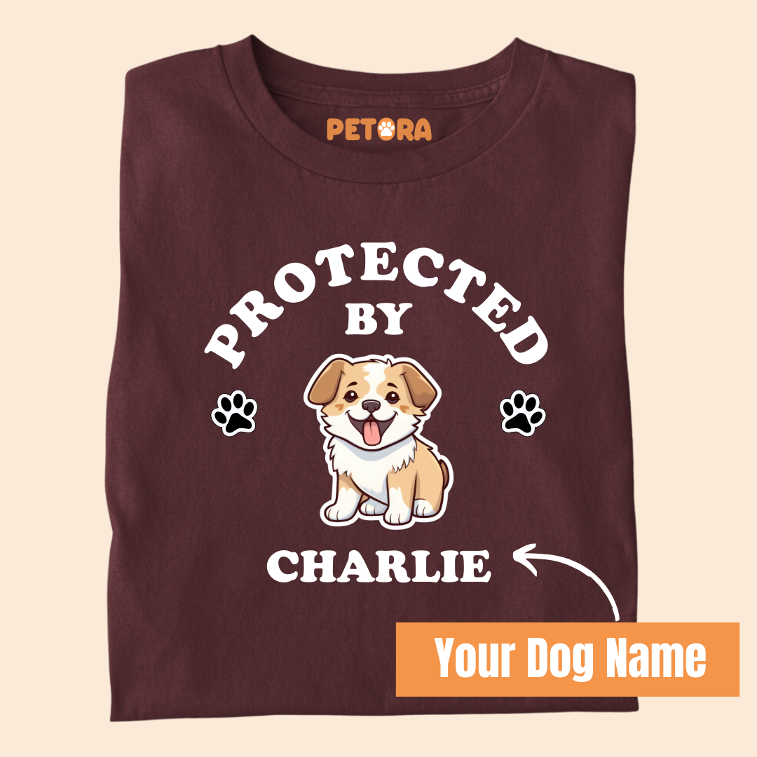 [Personalised] Protected by Charlie Premium T-Shirt for Dog Lovers