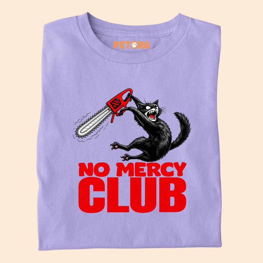 No Mercy Club Chainsaw Black Cat T-Shirt