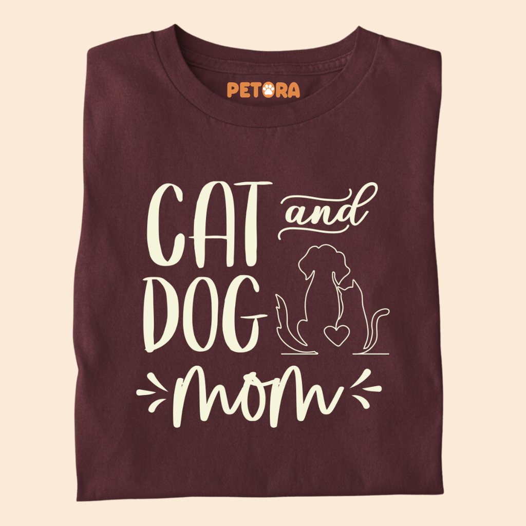 Cat and Dog Mom Premium T-shirt for Pet Lovers
