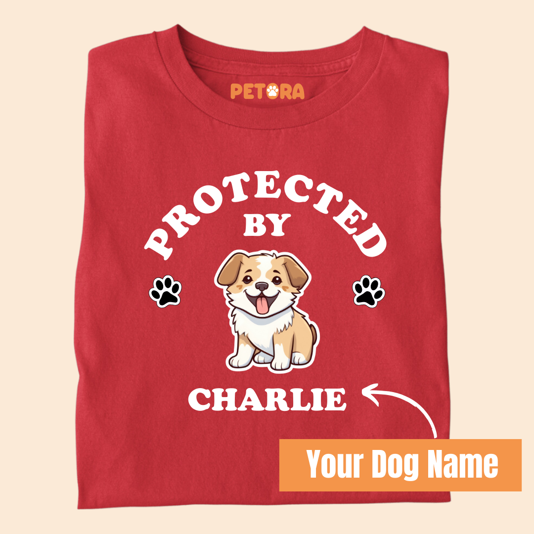[Personalised] Protected by Charlie Premium T-Shirt for Dog Lovers