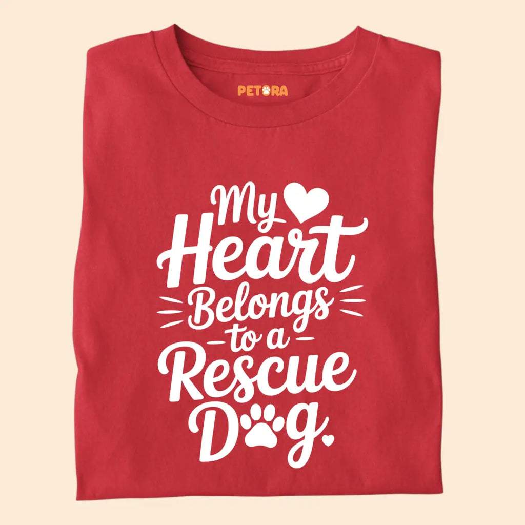 My Heart belongs to a rescue dog Premium T-Shirt for Dog Lovers