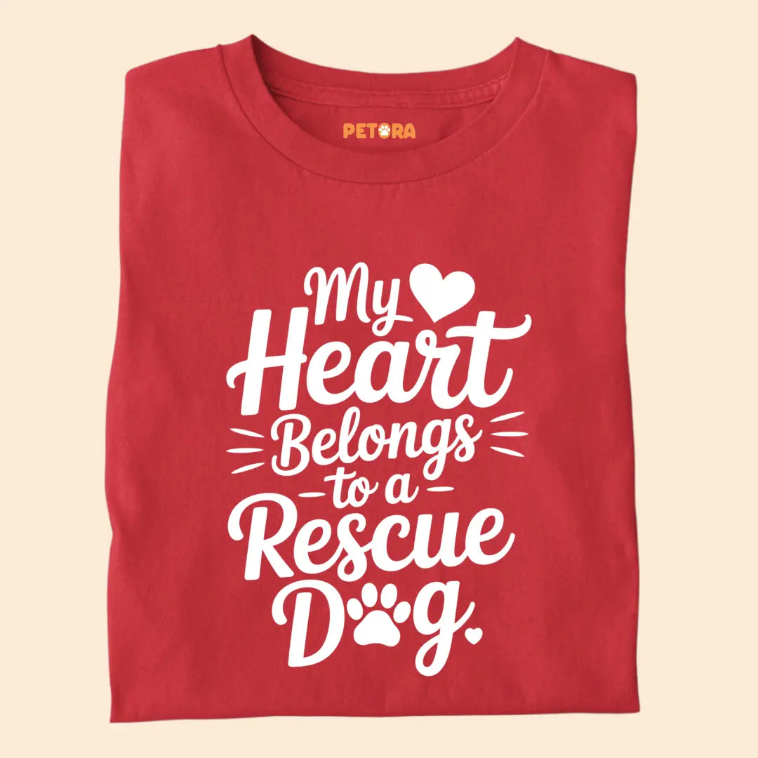My Heart belongs to a rescue dog Premium T-Shirt for Dog Lovers