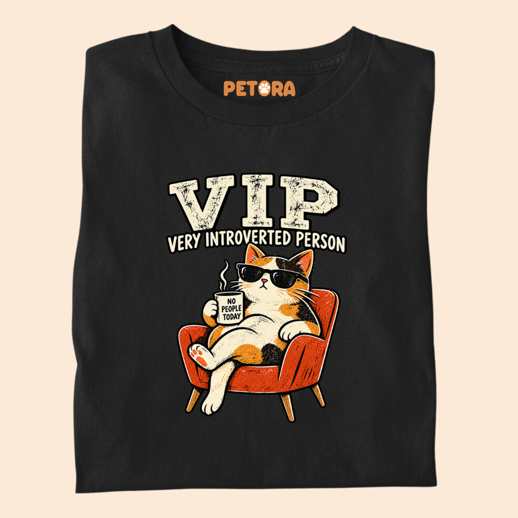 VIP Very Introverted Person Calico Cat T-Shirt