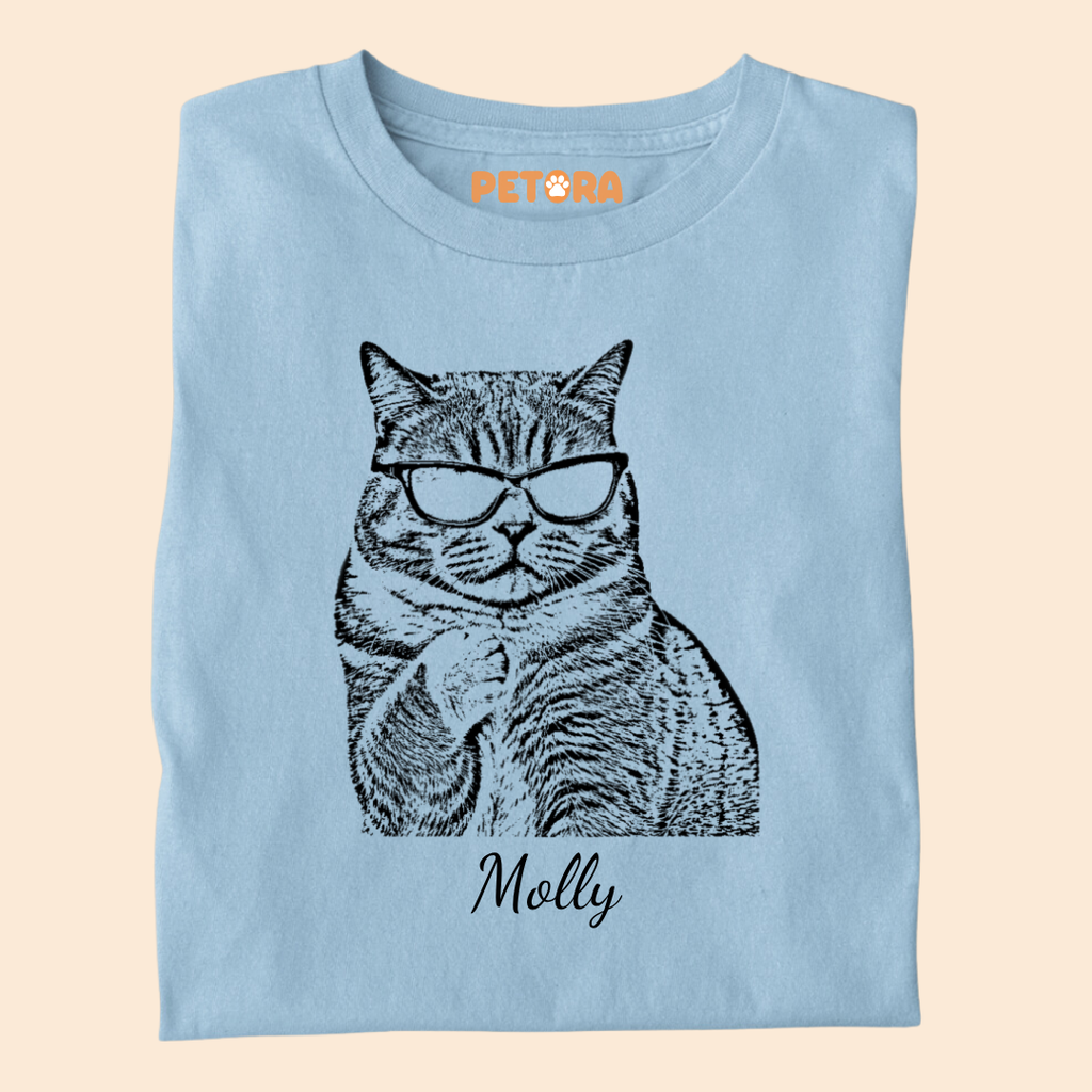 Personalised Sketch Shirt Custom Pet Portrait Tee Premium T-shirt for Pet Lovers