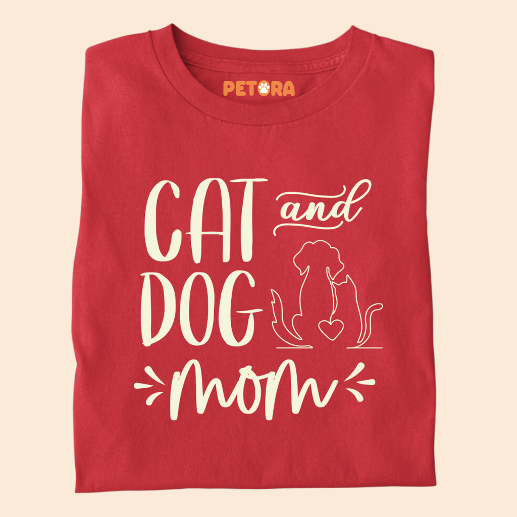 Cat and Dog Mom Premium T-shirt for Pet Lovers